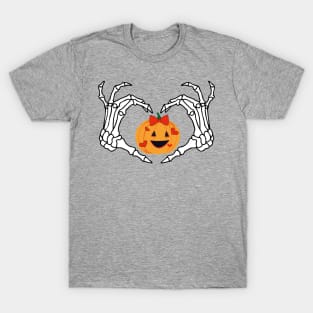 Halloween. Pumpkin and skeleton T-Shirt